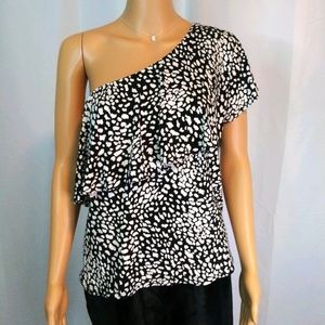 CHAPS XL Asymmetrical One Shoulder Blouse NWT
